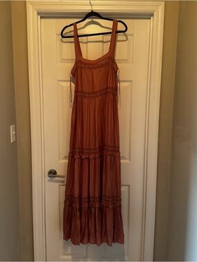 Free People Mauve Pink Tiered Maxi Dress - Size M. NWT